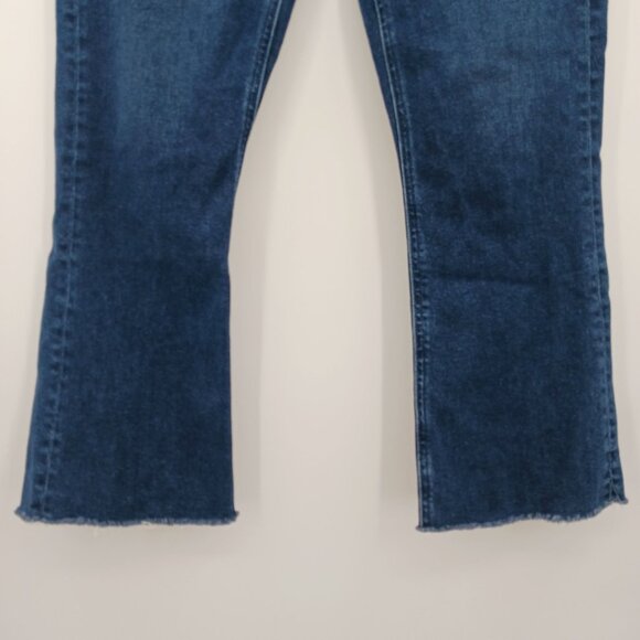 Loft High Waist Flare Crop Jeans Size 10/30 Dark Wash Made and Loved - Picture 6 of 16